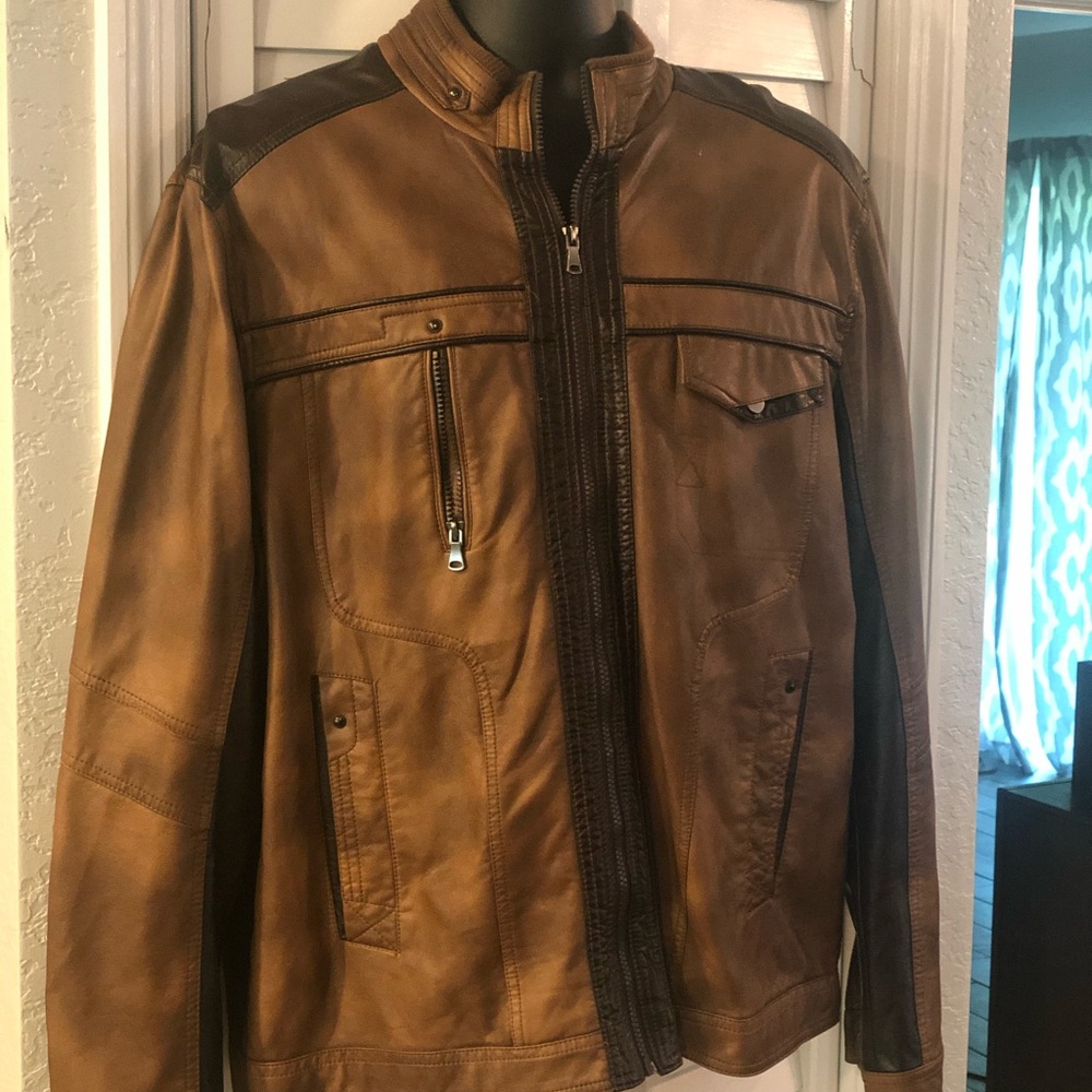 NWOT INC Leather Jacket XL, Brown